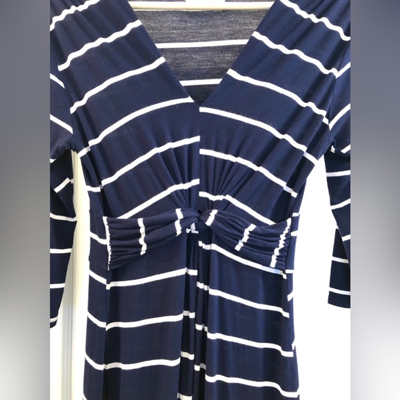 Navy Blue / White Striped Maxi Dress - Picture 3 of 5